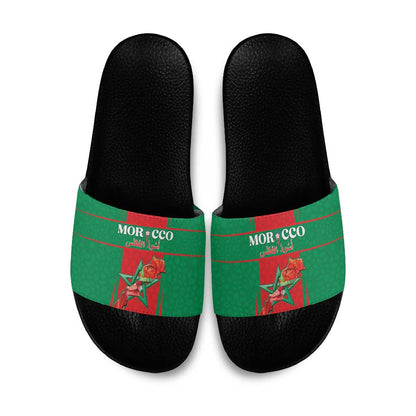 Morocco Football Slide Sandals Go Champions Atlas Lions - Red
