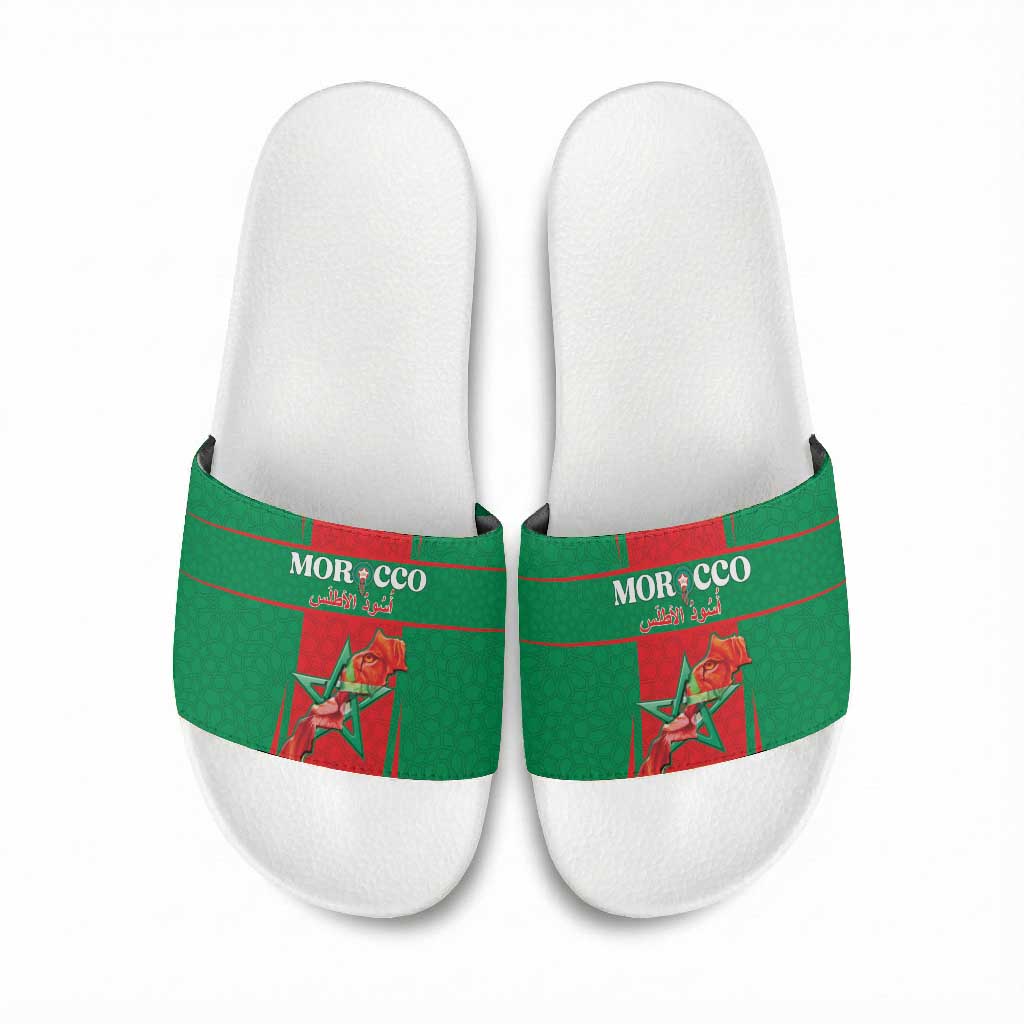 Morocco Football Slide Sandals Go Champions Atlas Lions - Red