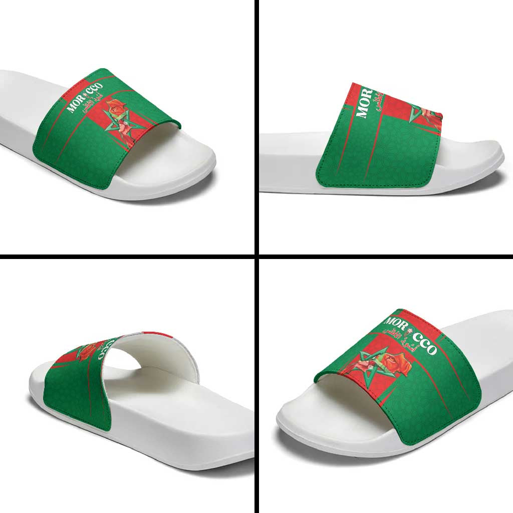 Morocco Football Slide Sandals Go Champions Atlas Lions - Red