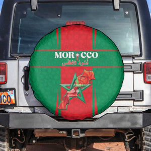 Morocco Football Spare Tire Cover Atlas Lions Champions 2025 - Red - African Pride