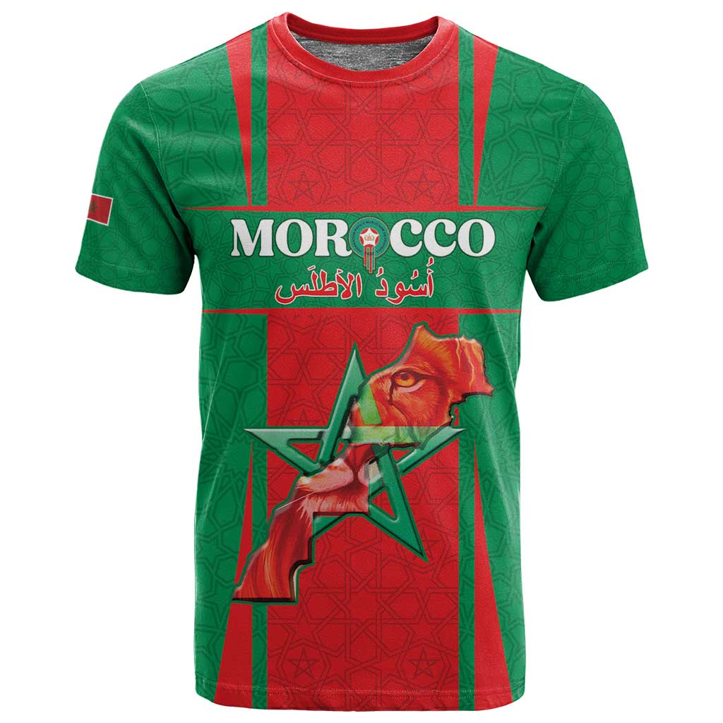 Morocco Football Custom T shirt Atlas Lions Champions 2025 - Red - African Pride