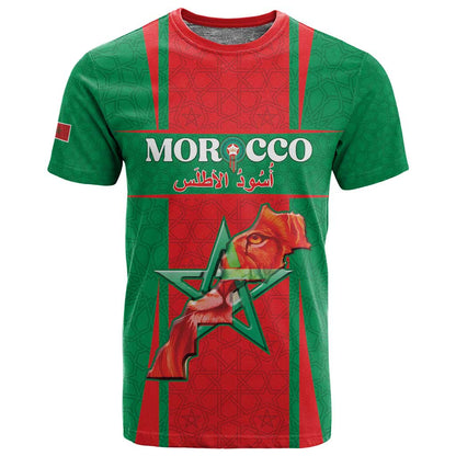 Morocco Football Custom T shirt Atlas Lions Champions 2025 - Red - African Pride