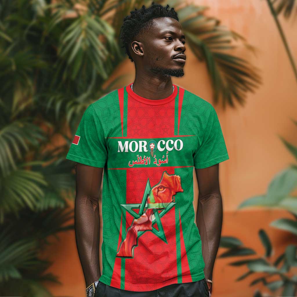 Morocco Football Custom T shirt Atlas Lions Champions 2025 - Red - African Pride