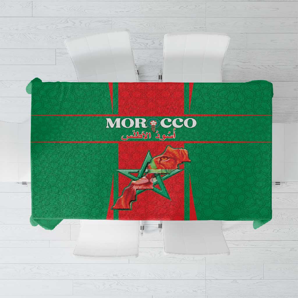 Morocco Football Tablecloth Atlas Lions Champions 2025 - Red - African Pride