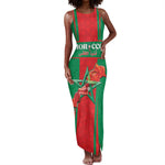 Morocco Football Custom Tank Maxi Dress Atlas Lions Champions 2025 - Red - African Pride