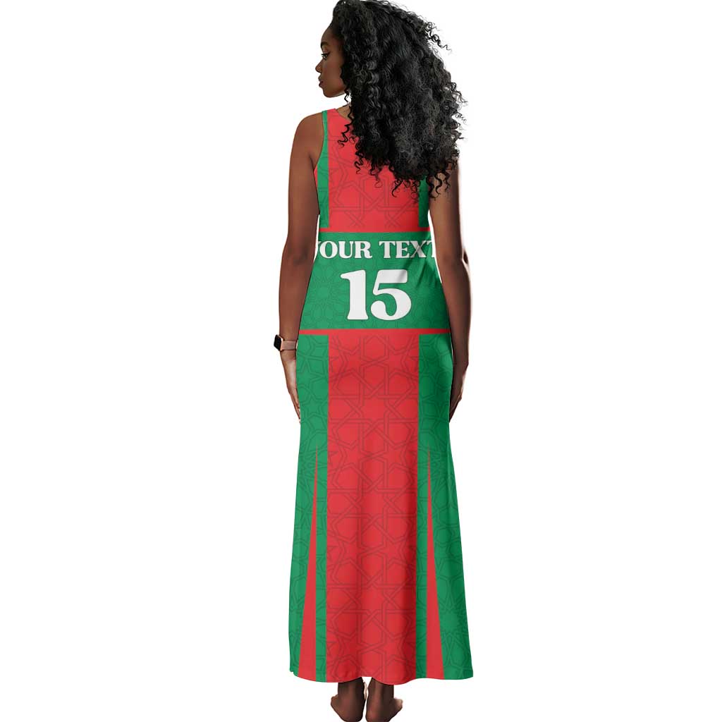 Morocco Football Custom Tank Maxi Dress Atlas Lions Champions 2025 - Red - African Pride