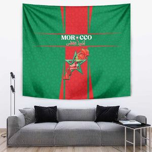 Morocco Football Tapestry Atlas Lions Champions 2025 - Red - African Pride