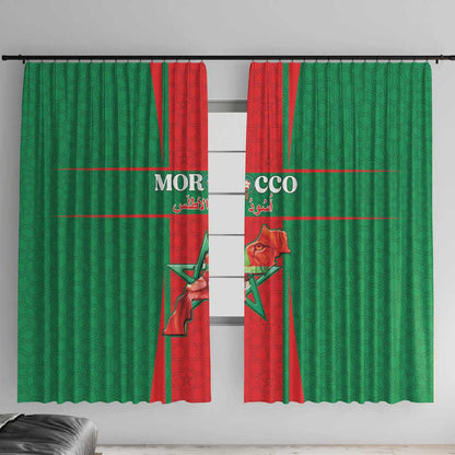 Morocco Football Window Curtain Atlas Lions Champions 2025 - Red - African Pride