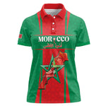 Morocco Football Custom Women Polo Shirt Atlas Lions Champions 2025 - Red - African Pride
