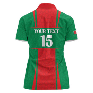 Morocco Football Custom Women Polo Shirt Atlas Lions Champions 2025 - Red - African Pride