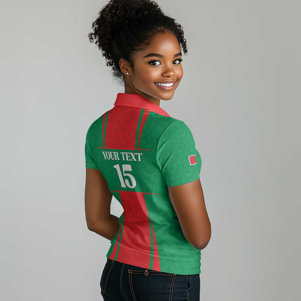 Morocco Football Custom Women Polo Shirt Atlas Lions Champions 2025 - Red - African Pride