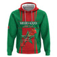 Morocco Football Custom Zip Hoodie Atlas Lions Champions 2025 - Red - African Pride