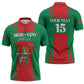 Custom Morocco Football Zipper Polo Shirt Go Champions Atlas Lions - Red