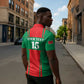 Custom Morocco Football Zipper Polo Shirt Go Champions Atlas Lions - Red