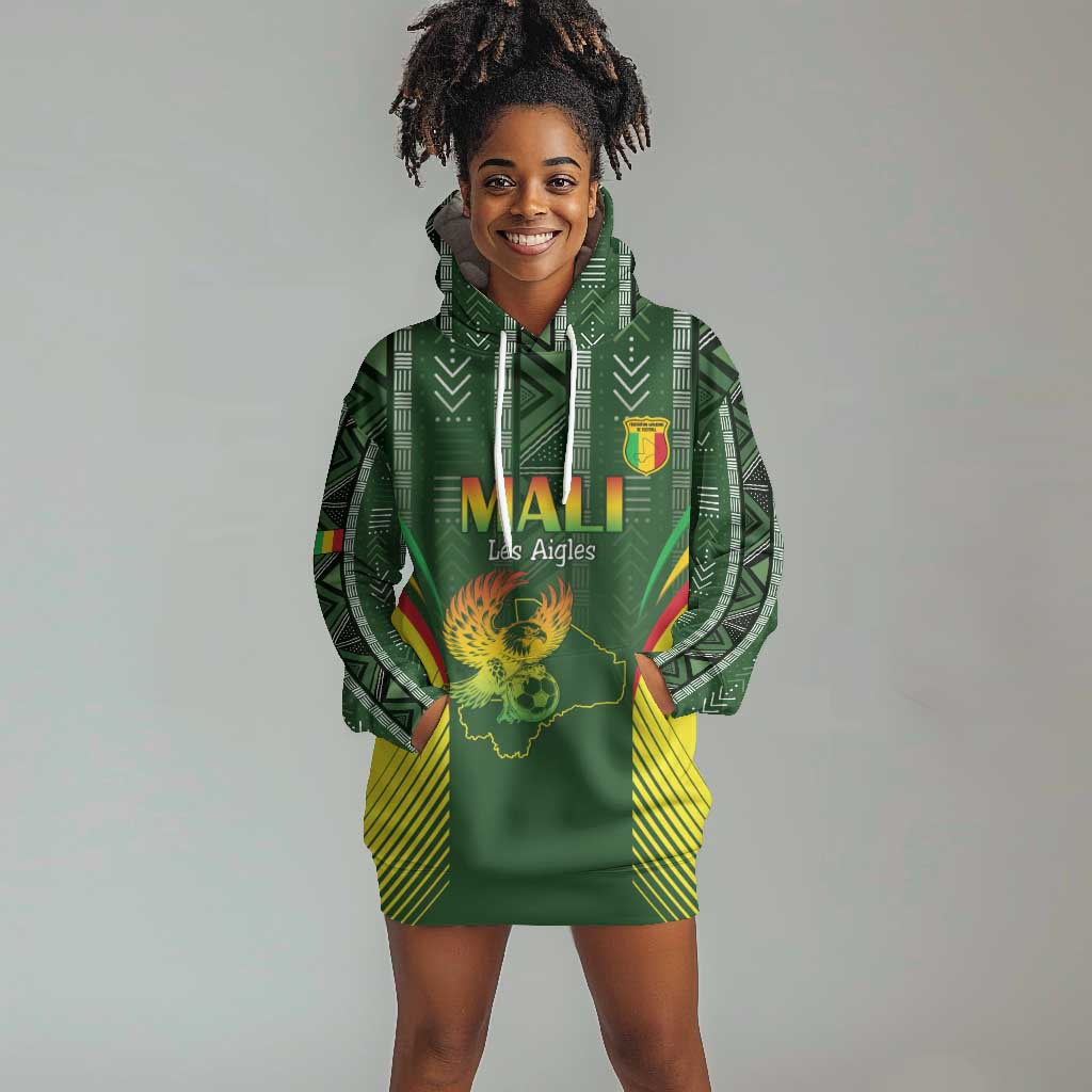 Mali Football Custom Hoodie Dress Eagles Of Mali Rising - African Pride