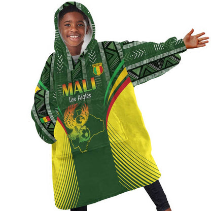 Mali Football Custom Kid Wearable Blanket Hoodie Eagles Of Mali Rising - African Pride