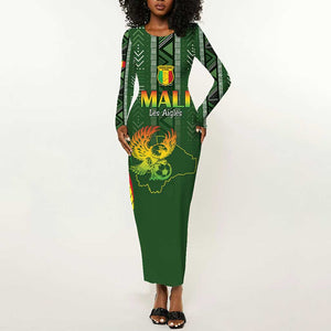 Mali Football Custom Long Sleeve Bodycon Dress Eagles Of Mali Rising - African Pride