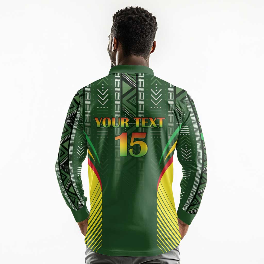 Mali Football Custom Long Sleeve Polo Shirt Eagles Of Mali Rising - African Pride