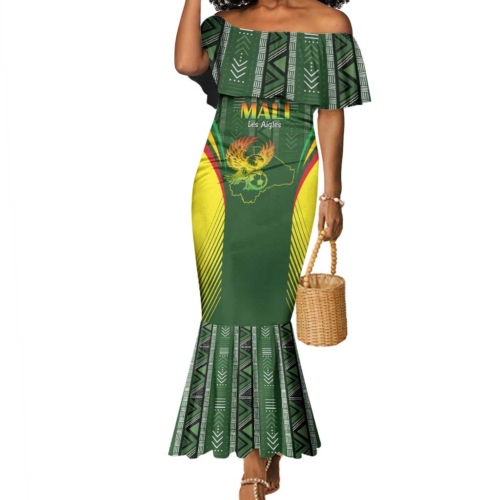 Mali Football Custom Mermaid Dress Eagles Of Mali Rising - African Pride
