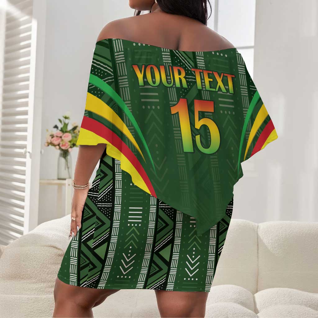 Mali Football Custom Off Shoulder Short Dress Eagles Of Mali Rising - African Pride