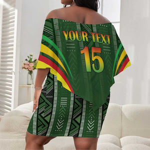 Mali Football Custom Off Shoulder Short Dress Eagles Of Mali Rising - African Pride