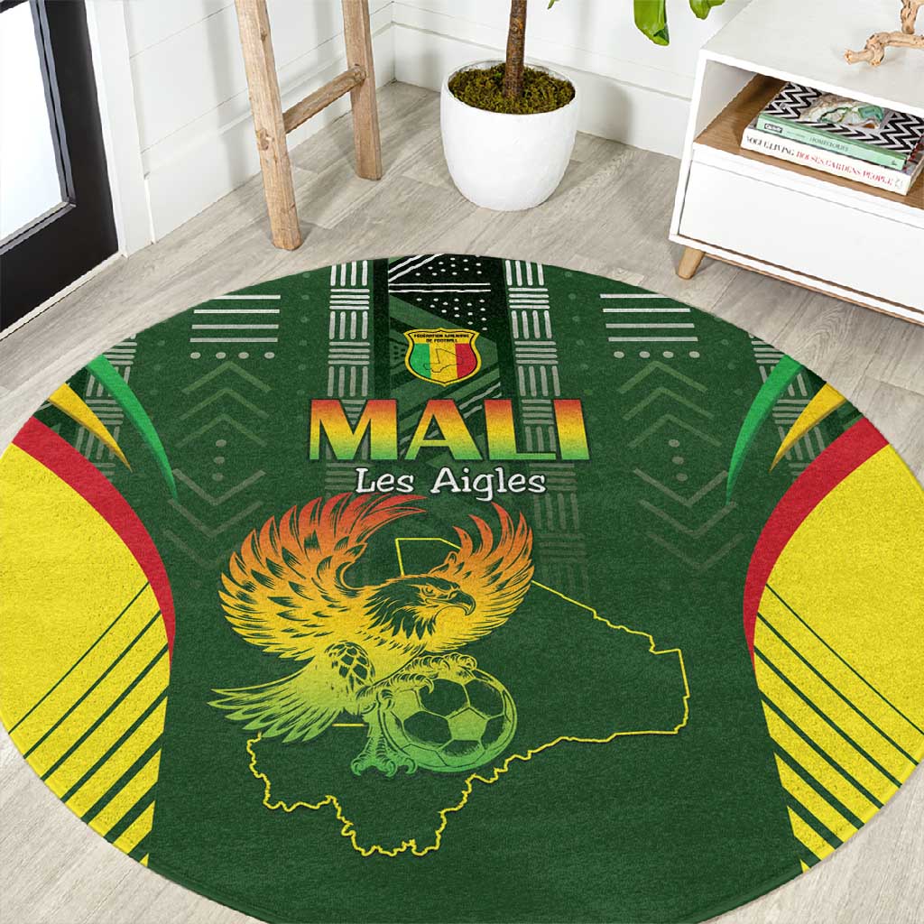 Mali Football Round Carpet Eagles Of Mali Rising - African Pride