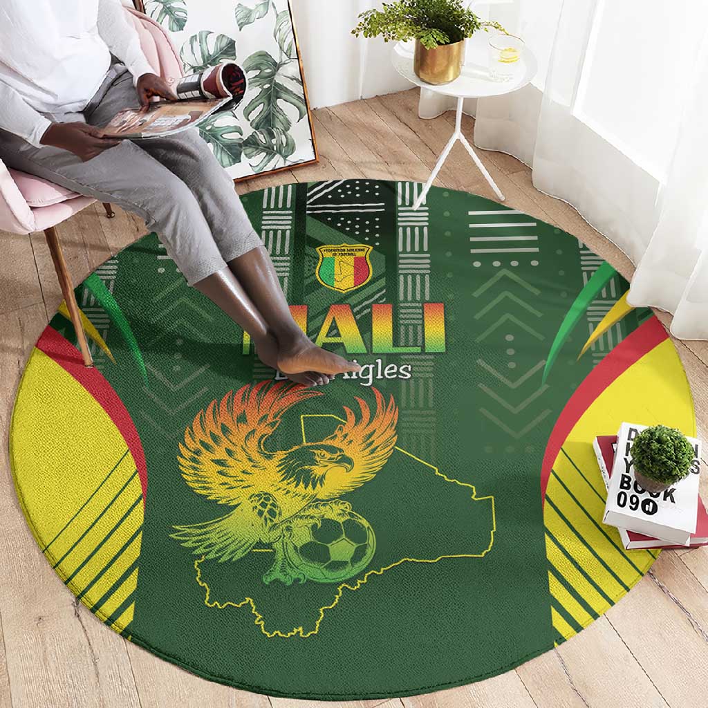 Mali Football Round Carpet Eagles Of Mali Rising - African Pride
