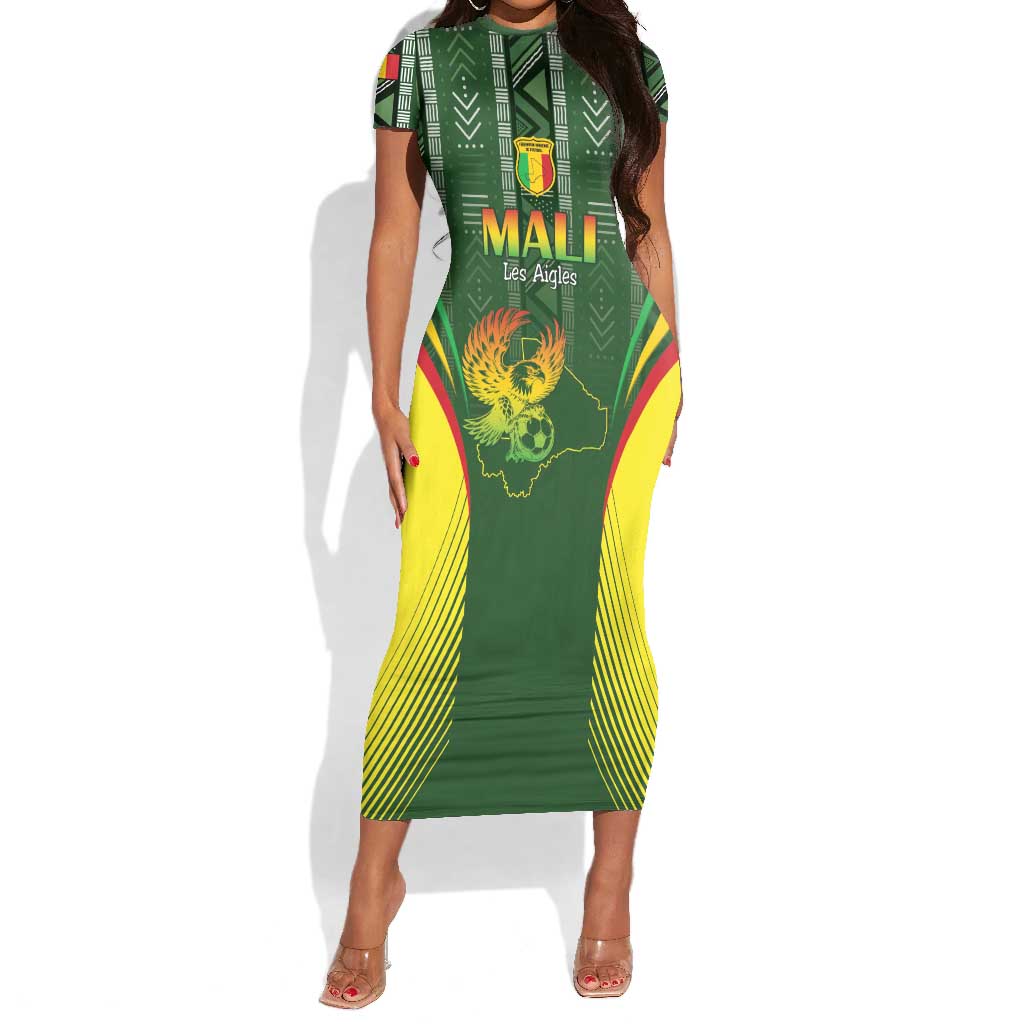 Mali Football Custom Short Sleeve Bodycon Dress Eagles Of Mali Rising LT15