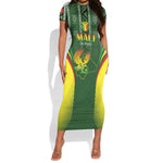 Mali Football Custom Short Sleeve Bodycon Dress Eagles Of Mali Rising LT15