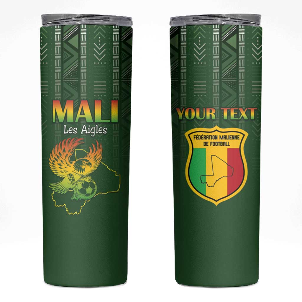 Mali Football Custom Skinny Tumbler Eagles Of Mali Rising - African Pride