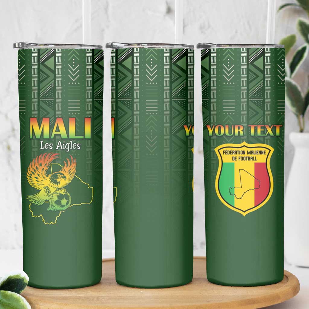 Mali Football Custom Skinny Tumbler Eagles Of Mali Rising - African Pride