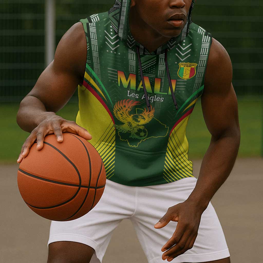 Mali Football Custom Sleeveless Hoodie Eagles Of Mali Rising - African Pride