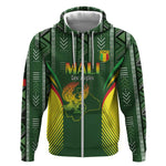 Mali Football Custom Zip Hoodie Eagles Of Mali Rising - African Pride