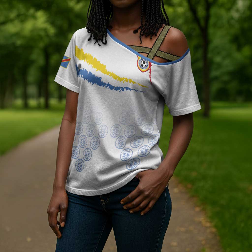 Custom DR Congo Football Cross Shoulder Shirt Road To Champions