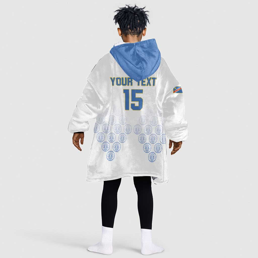 DR Congo Football Custom Kid Wearable Blanket Hoodie Leopards To The Top - African Pride