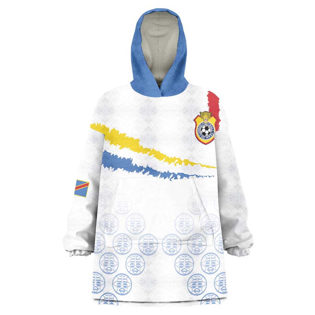 DR Congo Football Custom Kid Wearable Blanket Hoodie Leopards To The Top - African Pride