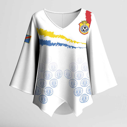 Custom DR Congo Football Kimono Sleeve Blouse Road To Champions