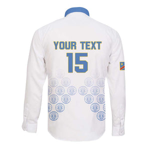 DR Congo Football Custom Long Sleeve Button Shirt Leopards To The Top - African Pride