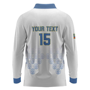 DR Congo Football Custom Long Sleeve Polo Shirt Leopards To The Top - African Pride