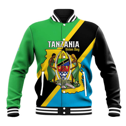 Personalised Afro Tanzania Baseball Jacket Happy Union Day