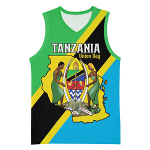 Personalised Afro Tanzania Basketball Jersey Happy Union Day - African Pride