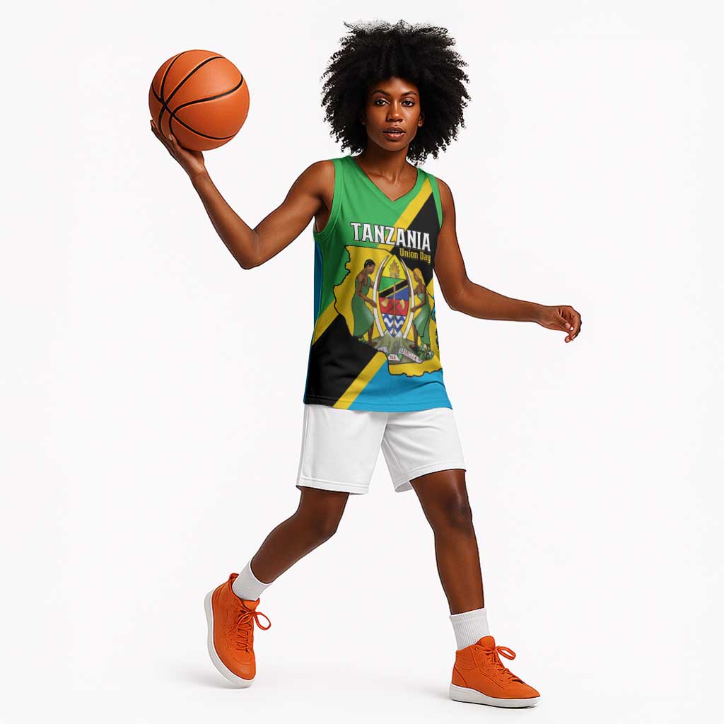 Personalised Afro Tanzania Basketball Jersey Happy Union Day - African Pride