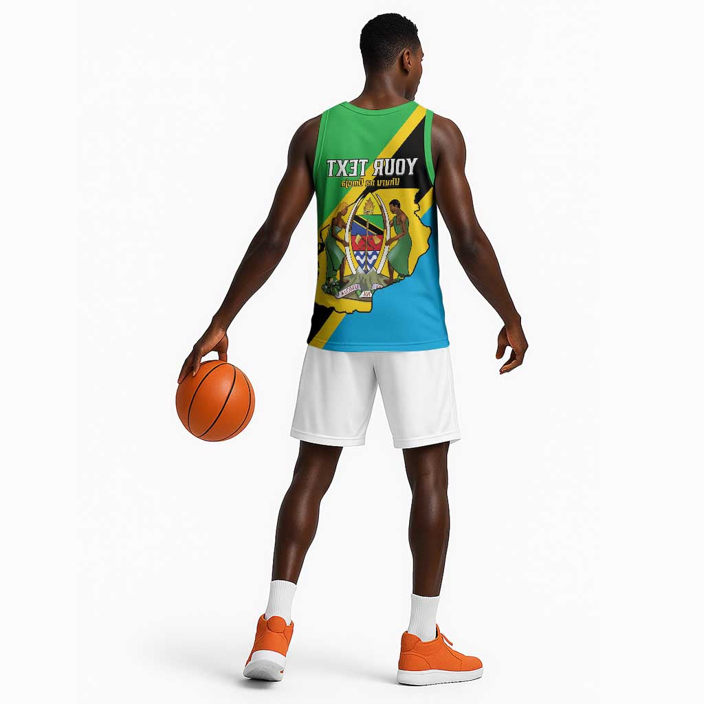 Personalised Afro Tanzania Basketball Jersey Happy Union Day - African Pride