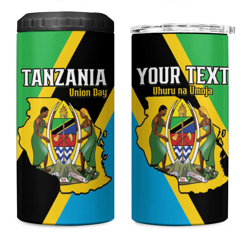 Personalised Afro Tanzania 4 in 1 Can Cooler Tumbler Happy Union Day
