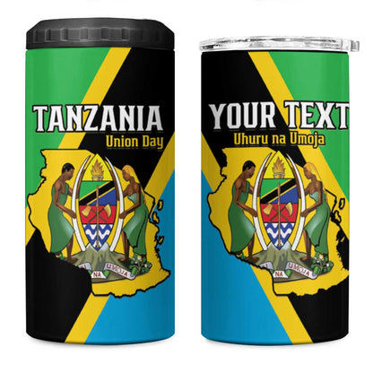 Personalised Afro Tanzania 4 in 1 Can Cooler Tumbler Happy Union Day