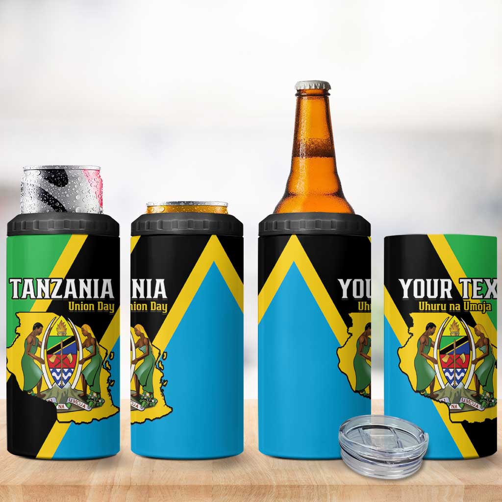 Personalised Afro Tanzania 4 in 1 Can Cooler Tumbler Happy Union Day