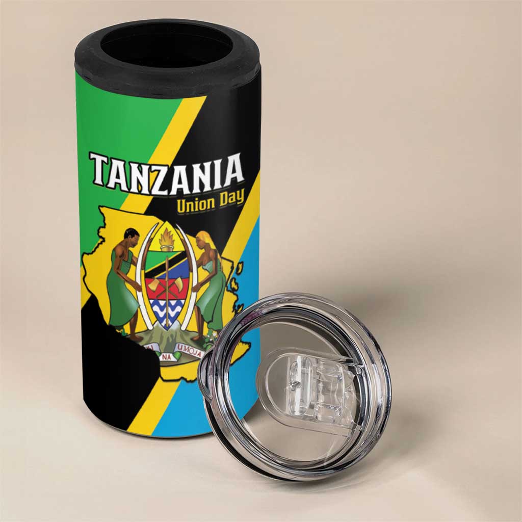 Personalised Afro Tanzania 4 in 1 Can Cooler Tumbler Happy Union Day