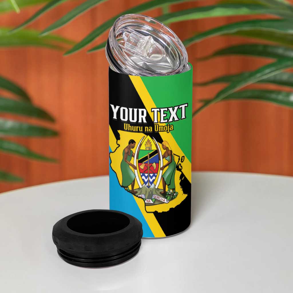 Personalised Afro Tanzania 4 in 1 Can Cooler Tumbler Happy Union Day