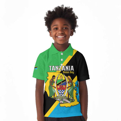 Personalised Afro Tanzania Kid Polo Shirt Happy Union Day