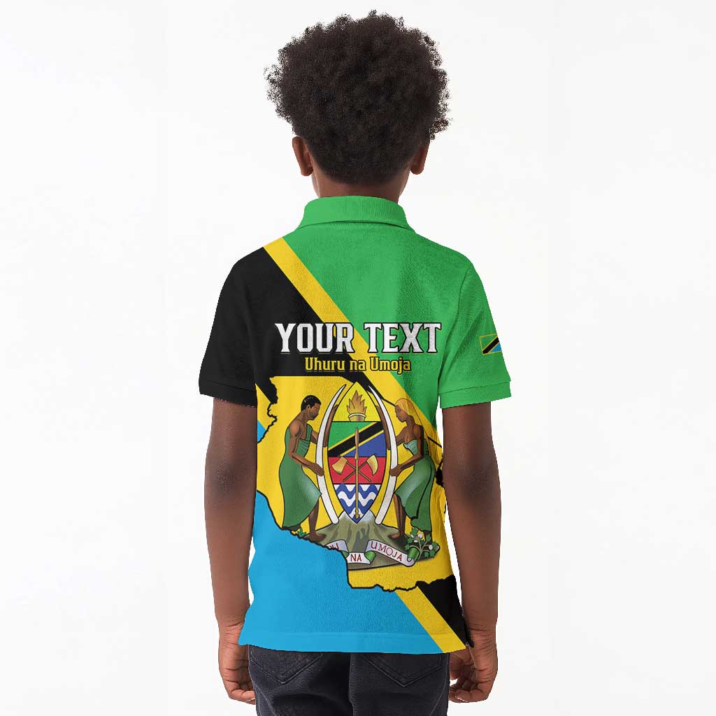 Personalised Afro Tanzania Kid Polo Shirt Happy Union Day